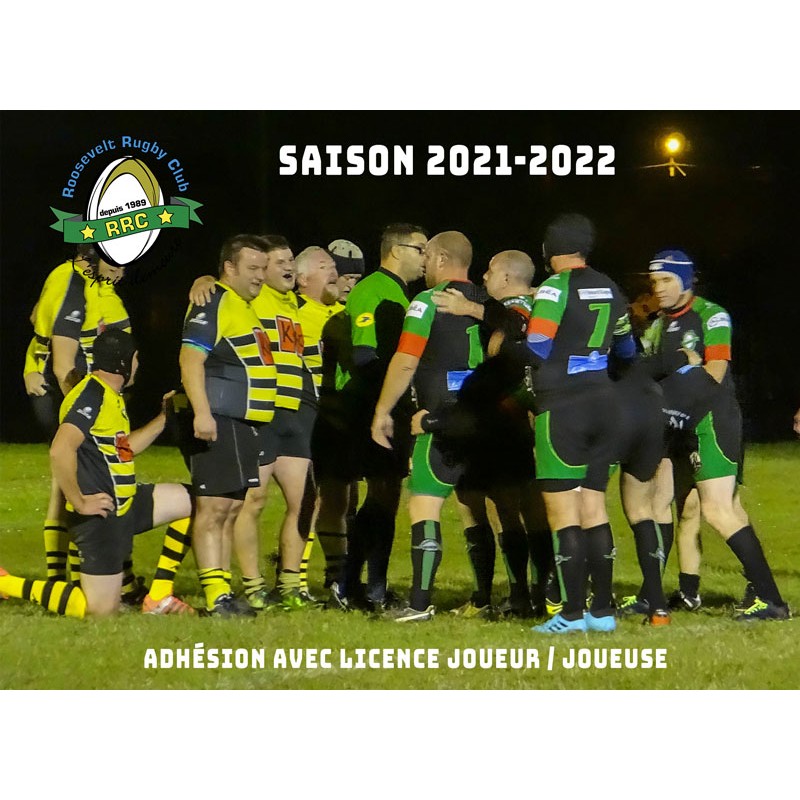 Carte adhésion "Saison 2021-2022" avec licence joueur, joueuse